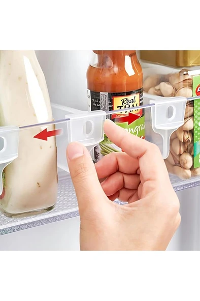 10 Adet Buzdolabı Yan Kapak Raf Bölücü Ayracı Dolap Çekmece Düzenleyici Şişe Kutu Bardak Ayırıcı - 2