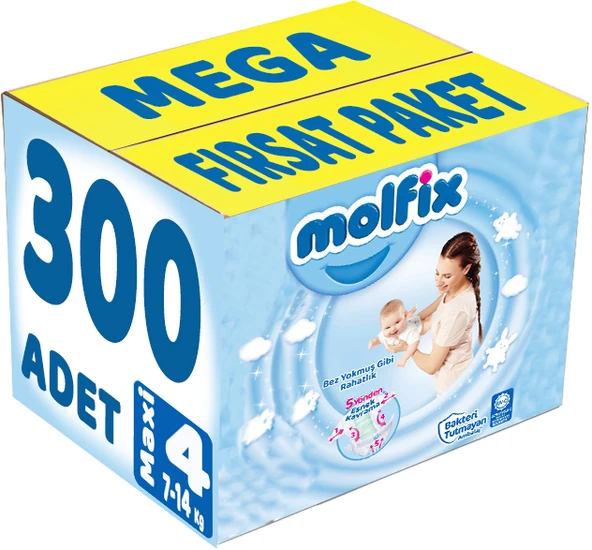 Molfix Bebek Bezi Beden:4 (7-14Kg) Maxi 310 Adet Mega Fırsat Pk
