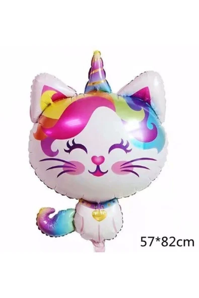 Unicorn Kedi Kitty Konsept 4 Yaş Balon Unicorn Konsept Doğum Günü Set Yaş Balon Set - Resim 2