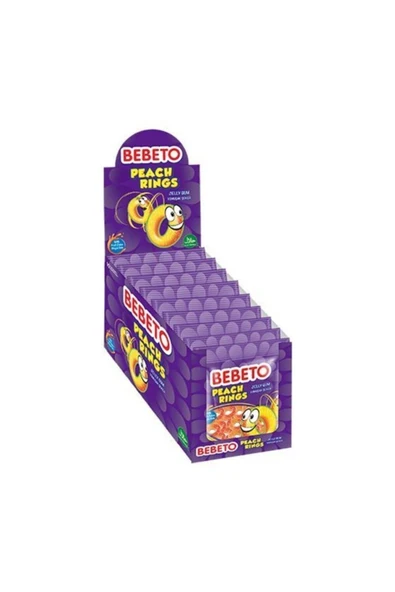BEBETO Peach Rıngs 80gx12 Adet - 2