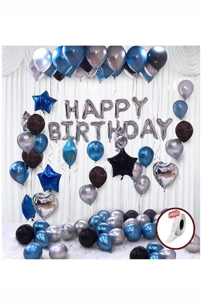 Mavi Doğum Günü Seti ürün görseli
