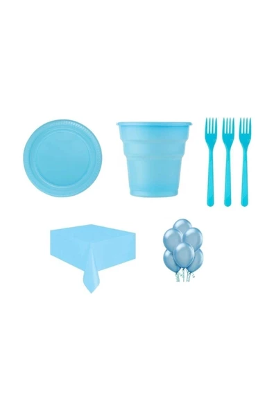 Partiyeri Doğum Günü Ekonomik Parti Seti 25 Kişilik Mavi ürün görseli