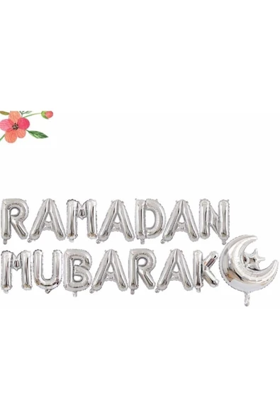 Gümüş Ramazan Mubarak Balon Set Ramazan Balon Seti ürün görseli