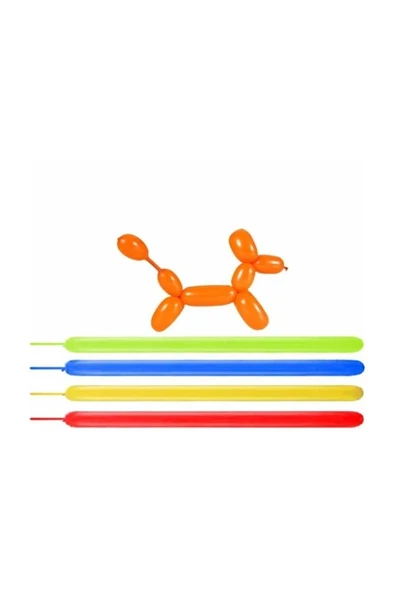 Rengarenk Sosis Balon 6 Adet - Resim 2