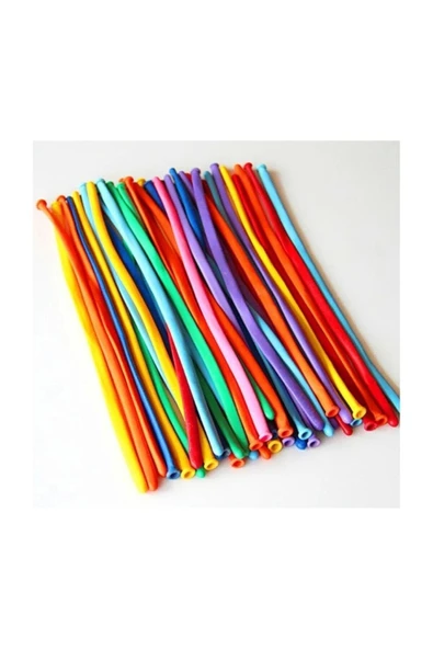 Rengarenk Sosis Balon 6 Adet - Resim 3