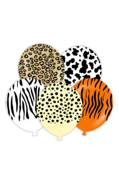 Safari Temalı 12" Inç Balon 5 Adet - Resim 3