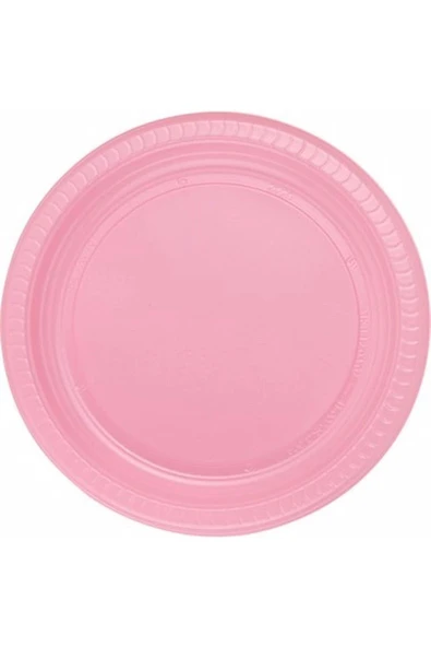 Pembe Plastık 25 Tabak 25 Bardak 25 Çatal Set - Resim 3