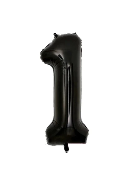 Siyah Rakam Balon Folyo 1 Yaş Rakam Balon 76cm (34 Inc Helyum Uyumlu) - Resim 4