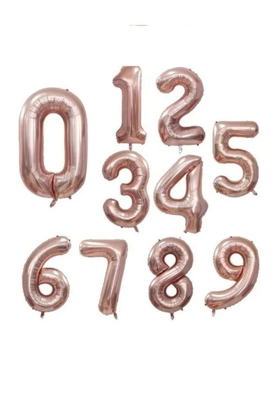 Rosegold Doğum Günü Balon Seti - Resim 4