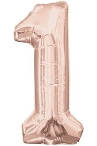 1 Yaş Rosegold Doğum Günü Balon Seti - 2