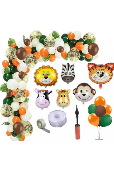 Balon Safari Temalı Doğum Günü Seti ürün görseli