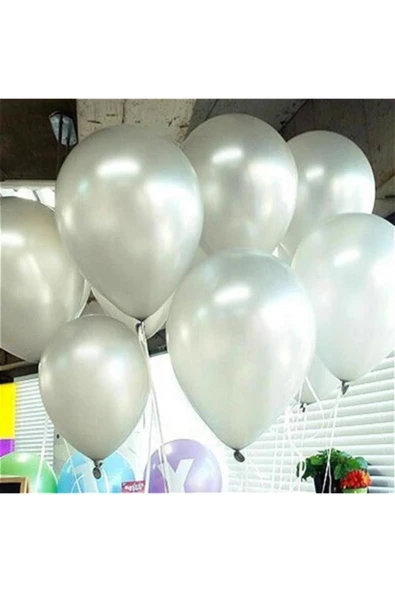 Latex Gümüş Balon 10 Adet