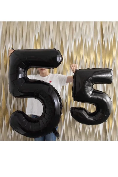 Siyah Rakam Balon Folyo 1 Yaş Rakam Balon 76cm (34 Inc Helyum Uyumlu) - Resim 2
