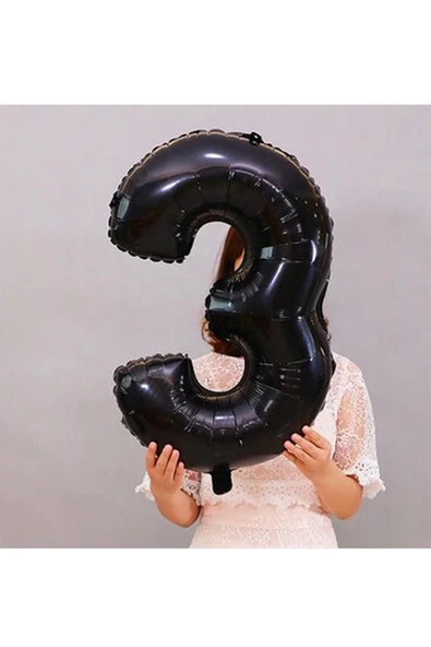 3 Yaş Siyah Rakam Balonlu Şimşek Mcqueen Balon Seti Arabalar (cars) Konfetili Şeffaf Balon - Resim 2