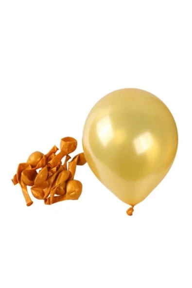 Metalik 12'inç Gold Balon 10 Adet - Resim 2