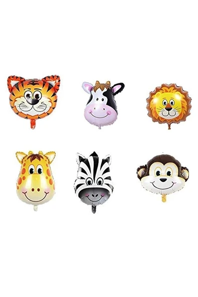 Safari Hayvanlar Folyo Balon Set 6 Adet Küçük Boy - Resim 2