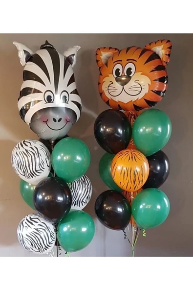 Safari Konsept Safari Folyo Balon Ve Lateks Ve Metalik Balon Safari Balon Safari Doğum Gün ürün görseli