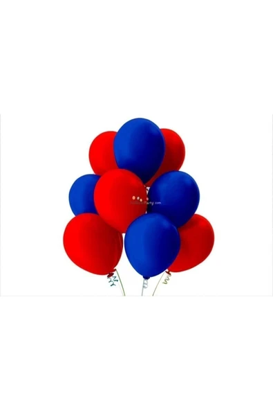 Kırmızı Koyu Mavi Pastel Soft Balon 30 Adet
