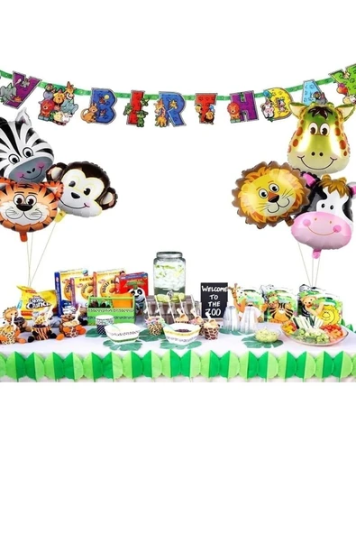 Safari Hayvanlar Folyo Balon Set 6 Adet Küçük Boy - Resim 4