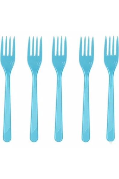 Plastik Kullan At Doğum Günü Tabak Bardak Çatal Peçete(mavi) - Resim 4