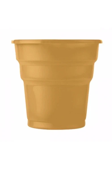 Plastik Kullan At Doğum Günü Tabak Bardak Çatal Peçete(gold) - Resim 4