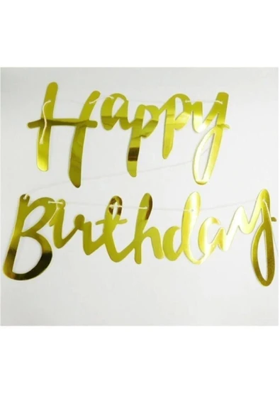 Gold Happy Birthday Banner - 2