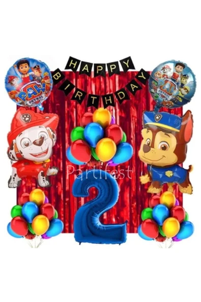 Paw Patrol 2 Yaş Balon Seti Paw Patrol Doğum Günü Set Paw Patrol Marshlall Chase