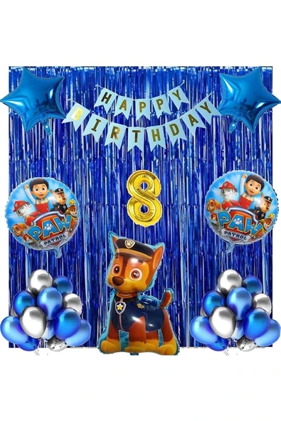 Paw Patrol Balon Seti Paw Petrol 8 Yaş Balon Seti Paw Patrol Doğum Günü Set Paw Patrol Chase