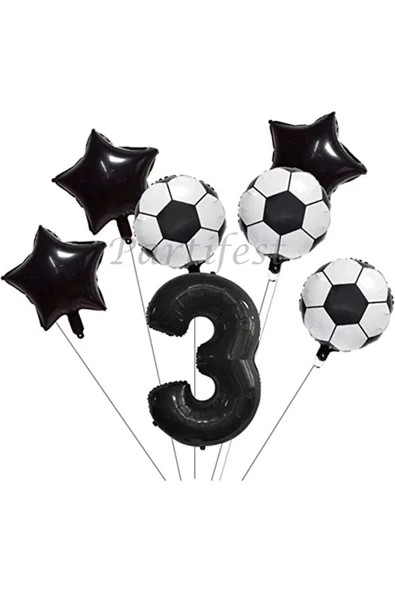 Futbol Konsept 3 Yaş Balon Set Maç Konsept Doğum Günü Set Yaş Balon Set