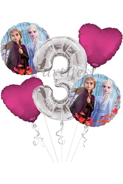 Frozen 3 Yaş Balon Set Elsa Balon Folyo Balon Set Konsept Karlar Ülkesi Doğum Günü Set Yaş Balon