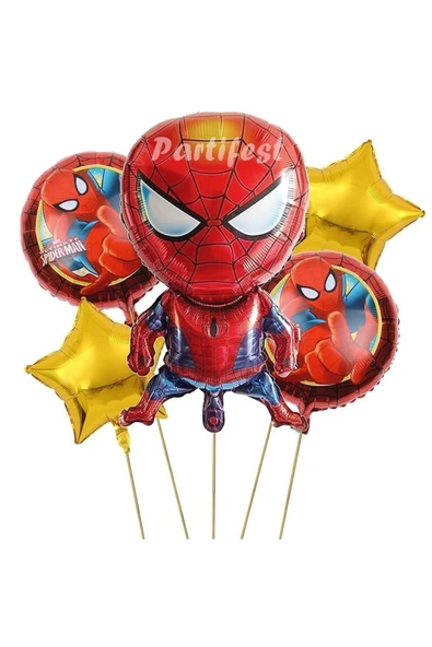 Spiderman Örümcek Adam Balon Set Balon Folyo Set Spiderman Konsept Doğum Günü Set Yaş Balon