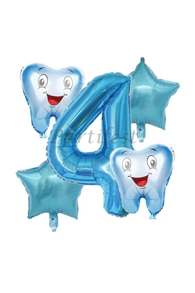 Diş Buğdayı Balon Set Ilk Dşim Folyo Balon Set Konsept Doğum Günü Set Yaş Balon