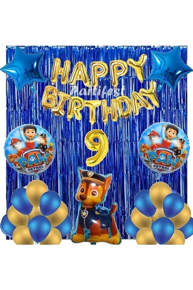 Paw Patrol Balon Seti Paw Petrol 9 Yaş Balon Seti Paw Patrol Doğum Günü Set Paw Patrol Chase ürün görseli
