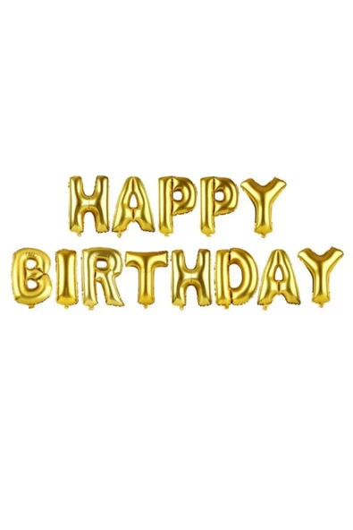 Happy Birthday Folyo Balon Set 36 Cm Harf Balon - Resim 2