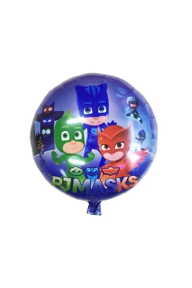 Pijamaskeliler Yaş Balon Seti Pjmasks Konsept Helyum Balon Set Pijamaskeli Doğum Günü Set - Resim 6