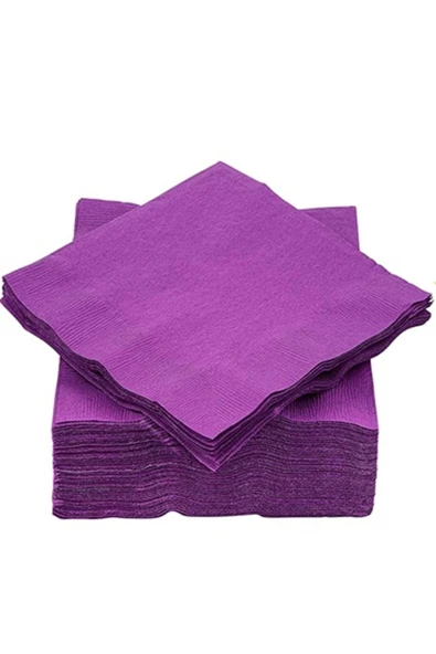 Renkli Kağıt Peçete 20'li Mor Renk 33x33 - 3