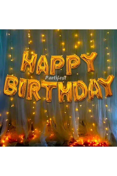 Happy Birthday Folyo Balon Set 36 Cm Harf Balon ürün görseli