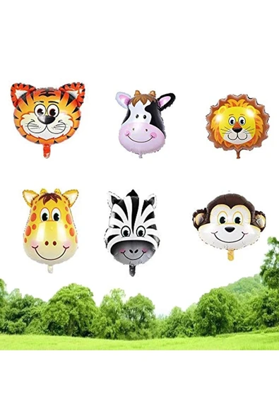 Safari Hayvanlar 2 Yaş Balon Set Safari Konsept Helyum Balon Set Safari Doğum Günü Set - 2