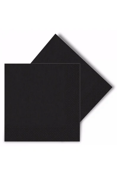 Renkli Kağıt Peçete 20'li Siyah Renk 33x33 - 2