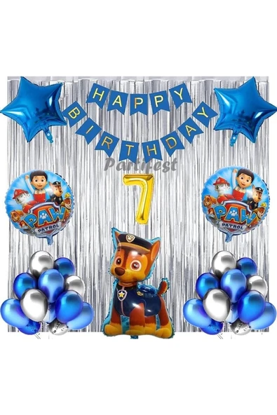 Paw Patrol Balon Seti Paw Petrol 7 Yaş Balon Seti Paw Patrol Doğum Günü Set Paw Patrol Chase ürün görseli