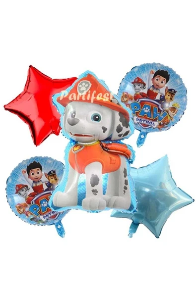 Paw Patrol Balon Seti Paw Petrol Yaş Balon Seti Paw Patrol Doğum Günü Set Paw Patrol Marshall ürün görseli