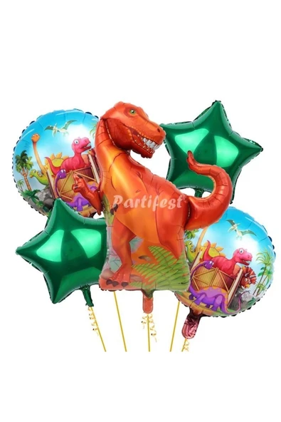 Dinozor Trex Balon Set Dinozor Konsept Helyum Balon Set Dinozor Doğum Günü Set