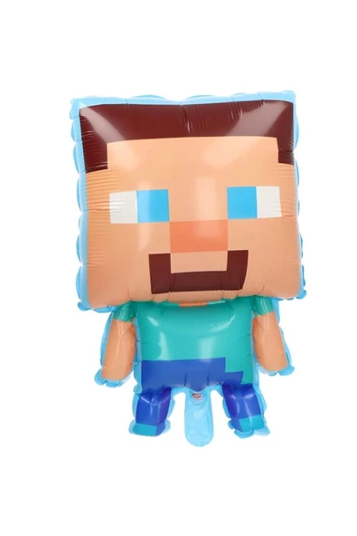 Yeşil Rakam Balonlu Minecraft Konsept Doğum Günü 2 Yaş Balon Set Minecraft Yeşil Siyah Balon Set - 2