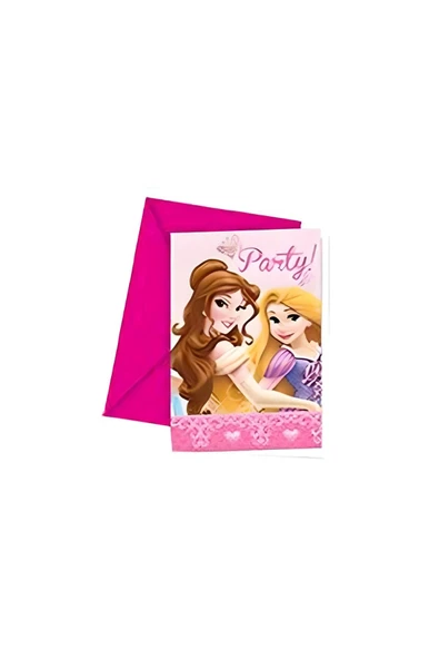 Disney prensesleri Parti Davetiyesi 24'lü Disney prensesleri Parti Malzemeleri