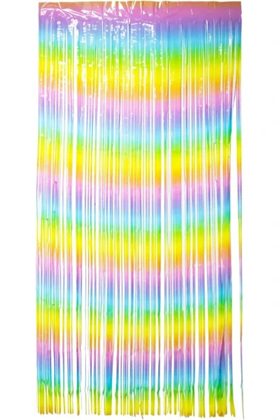 Gökkuşağı Macaron Renk Rengarenk Arka Fon Duvar Süsü Kapı Perdesi Gökkuşağı Konsept Unicorn Fon Süs - 4