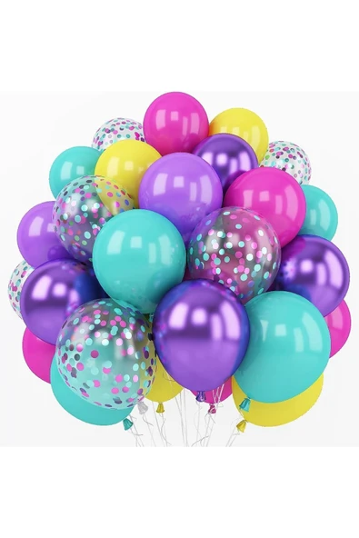 Rengarenk Kelebek 1 Yaş Balon Set Colorfull Butterfly Gökkuşağı Konsept Parti Doğum Günü Balon Seti - Resim 3