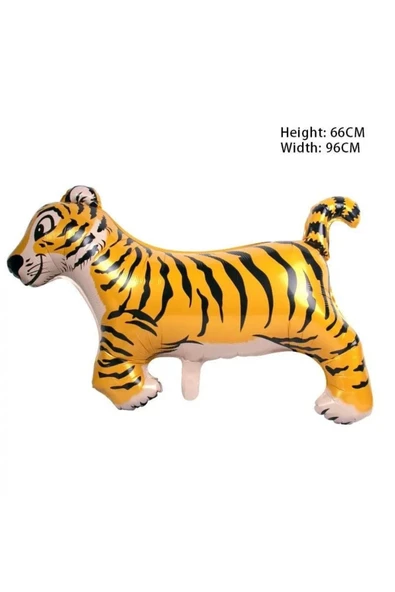 Safari Kaplan Balon 100 cm Parti Konsept Doğum Günü Balon Set Jungle Kaplan Balon - Resim 2