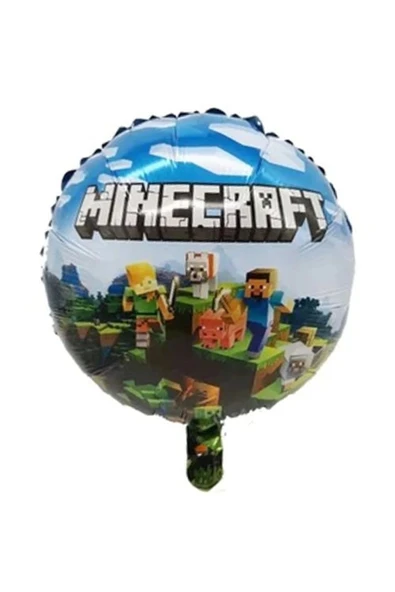 Yeşil Rakam Balonlu Minecraft Konsept Doğum Günü 2 Yaş Balon Set Minecraft Yeşil Siyah Balon Set - 3