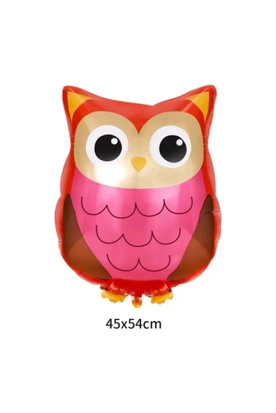 Orman Woodland Baykuş Konsept Doğum Günü 9 Yaş Balon Set Baykuş Tema Folyo Balon Set - Resim 2