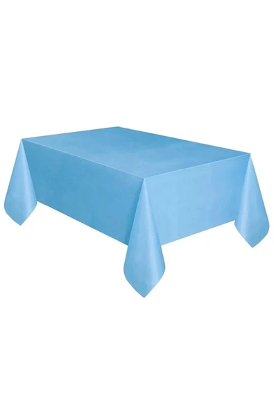 Masa Örtüsü ve Eteği Set Plastik Mavi Renk Masa Örtüsü Siyah Renk Metalize Sarkıt Masa Eteği Set - Resim 2